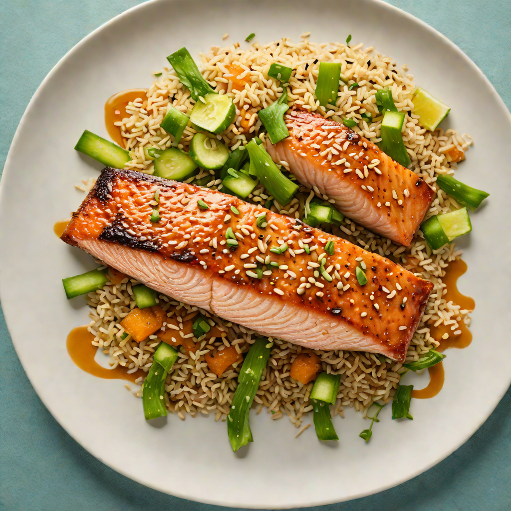 Honey-Ginger Glazed Salmon with Sesame and Scallion