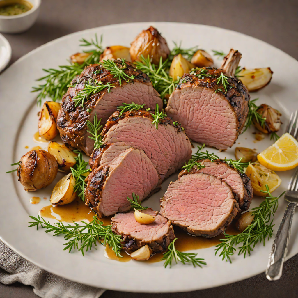 Herb-Roasted Leg of Lamb with Garlic and Thyme