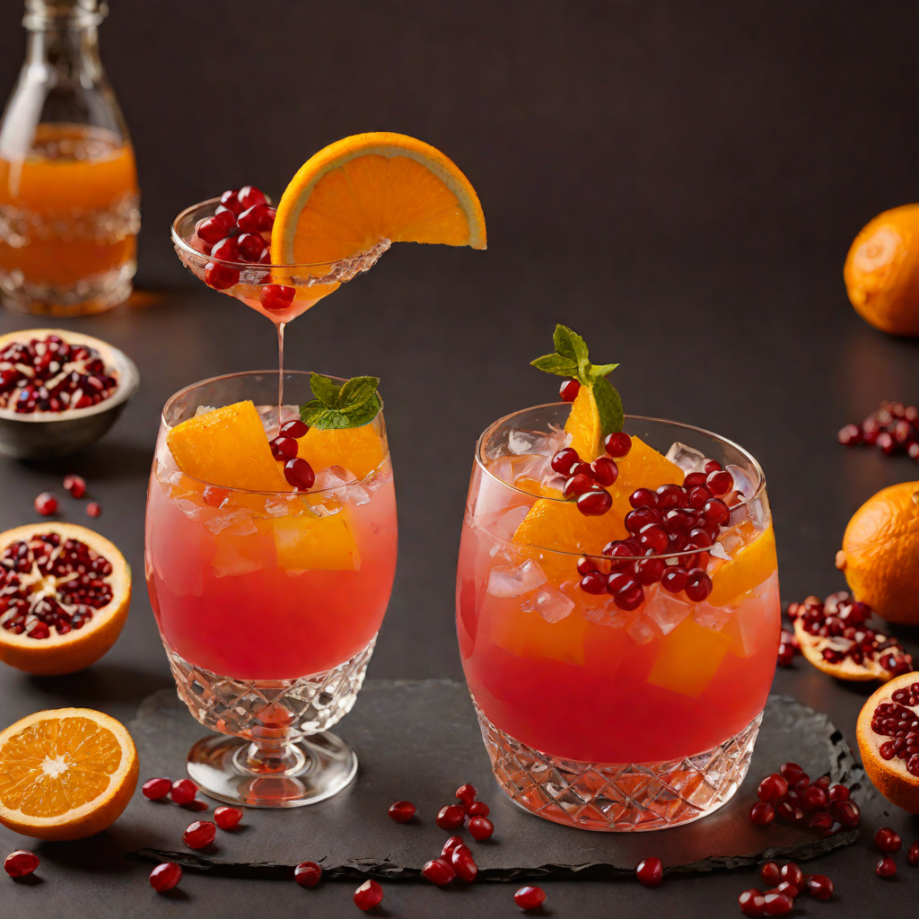 Citrus-Infused Tequila Sunrise with Fresh Orange and Pomegranate
