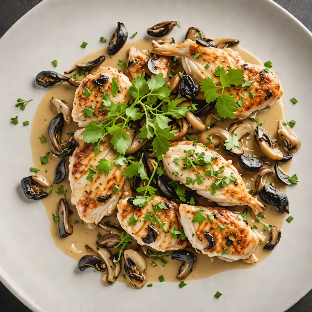 Sautéed Chicken with Wild Mushroom and Garlic Butter Sauce