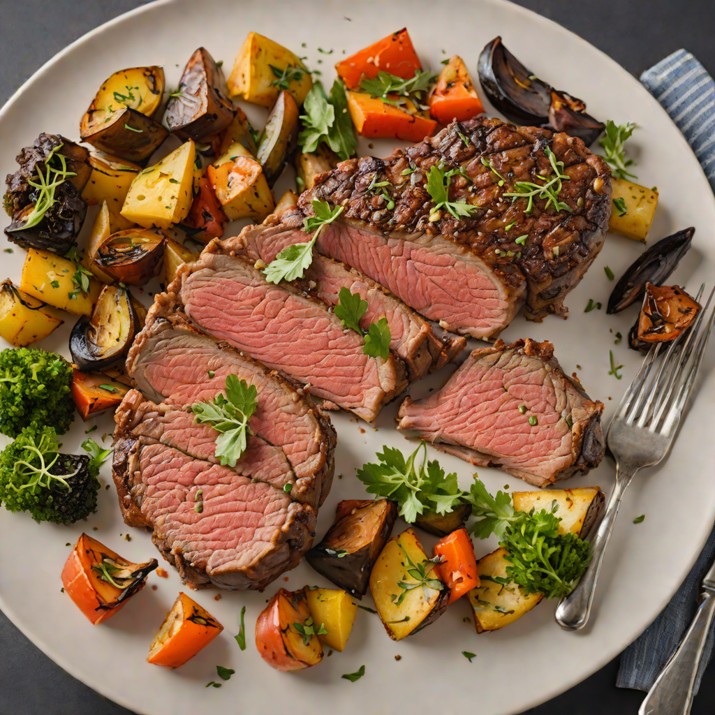 Steakhouse-Style Garlic Butter Ribeye with Roasted Vegetables
