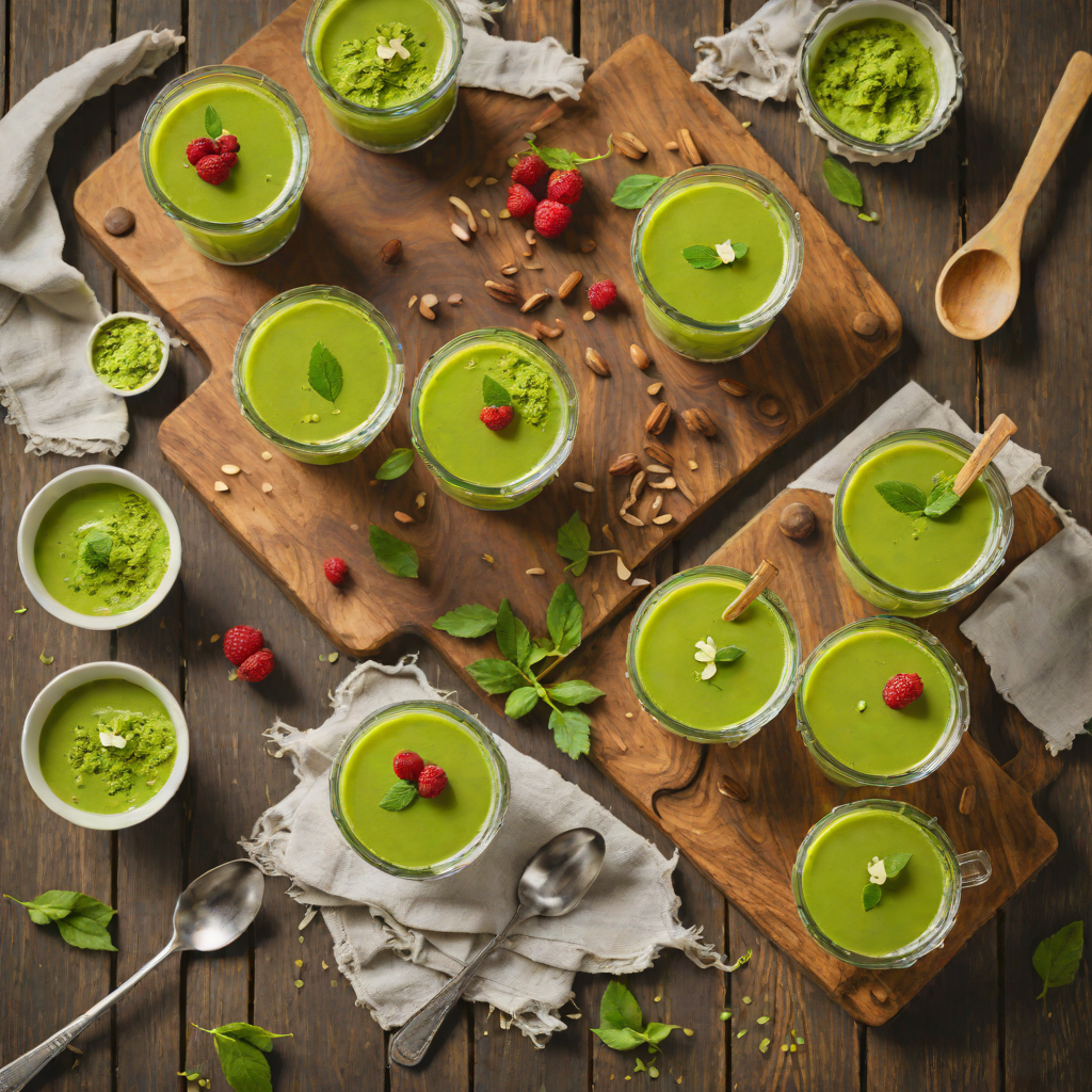 Vanilla Matcha Layered Pudding Cups