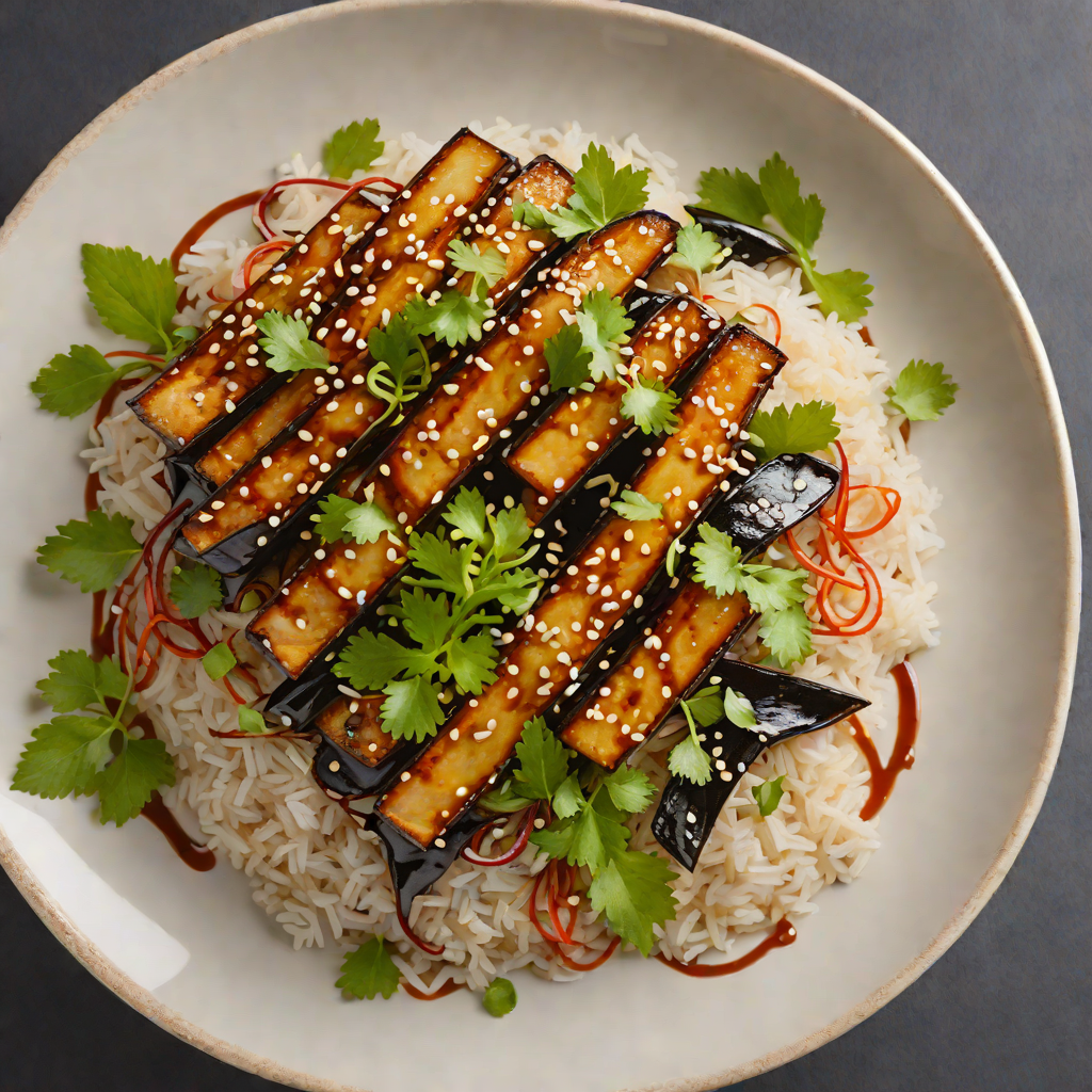 Sake Lounge Miso-Glazed Eggplant Donburi