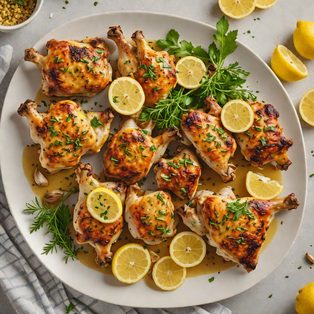 Convection Oven Roasted Herb Chicken Thighs with Garlic and Lemon