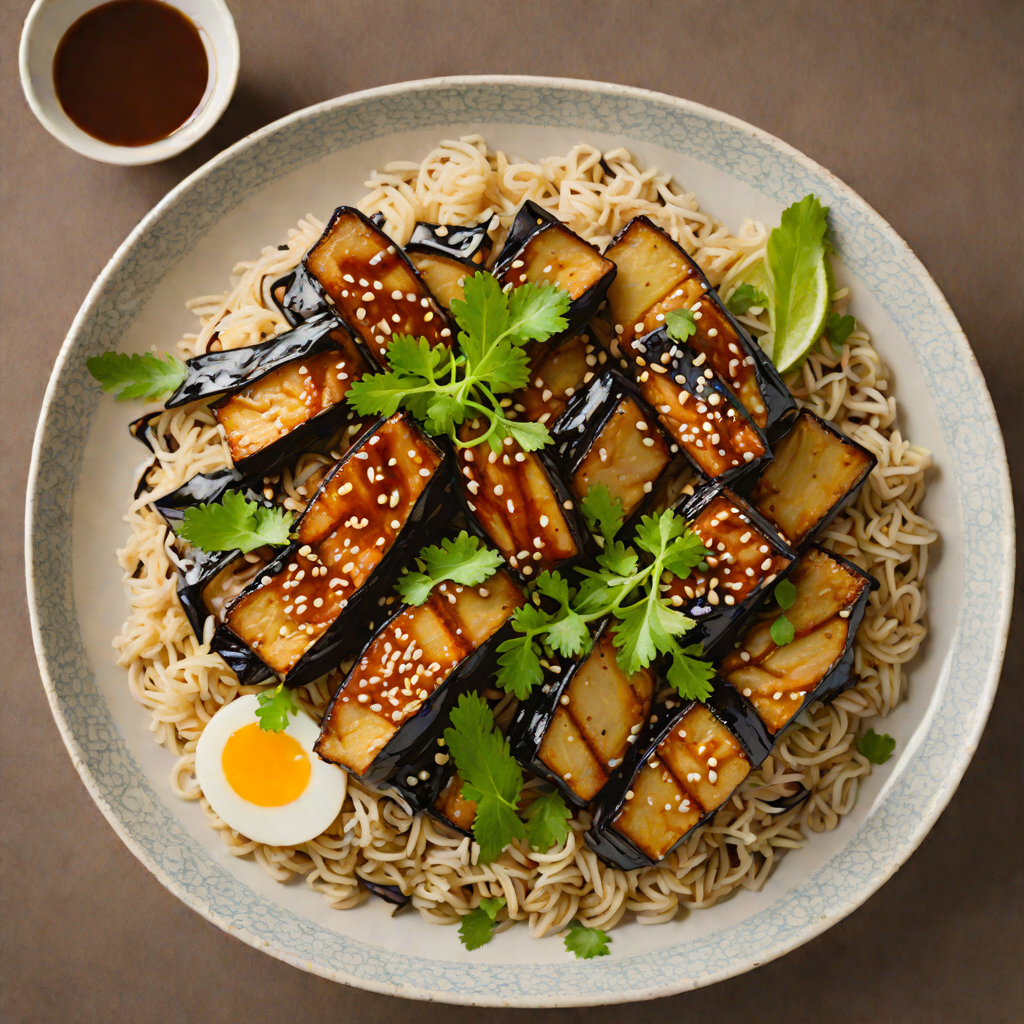 Sake-Steamed Miso-Glazed Eggplant Donburi