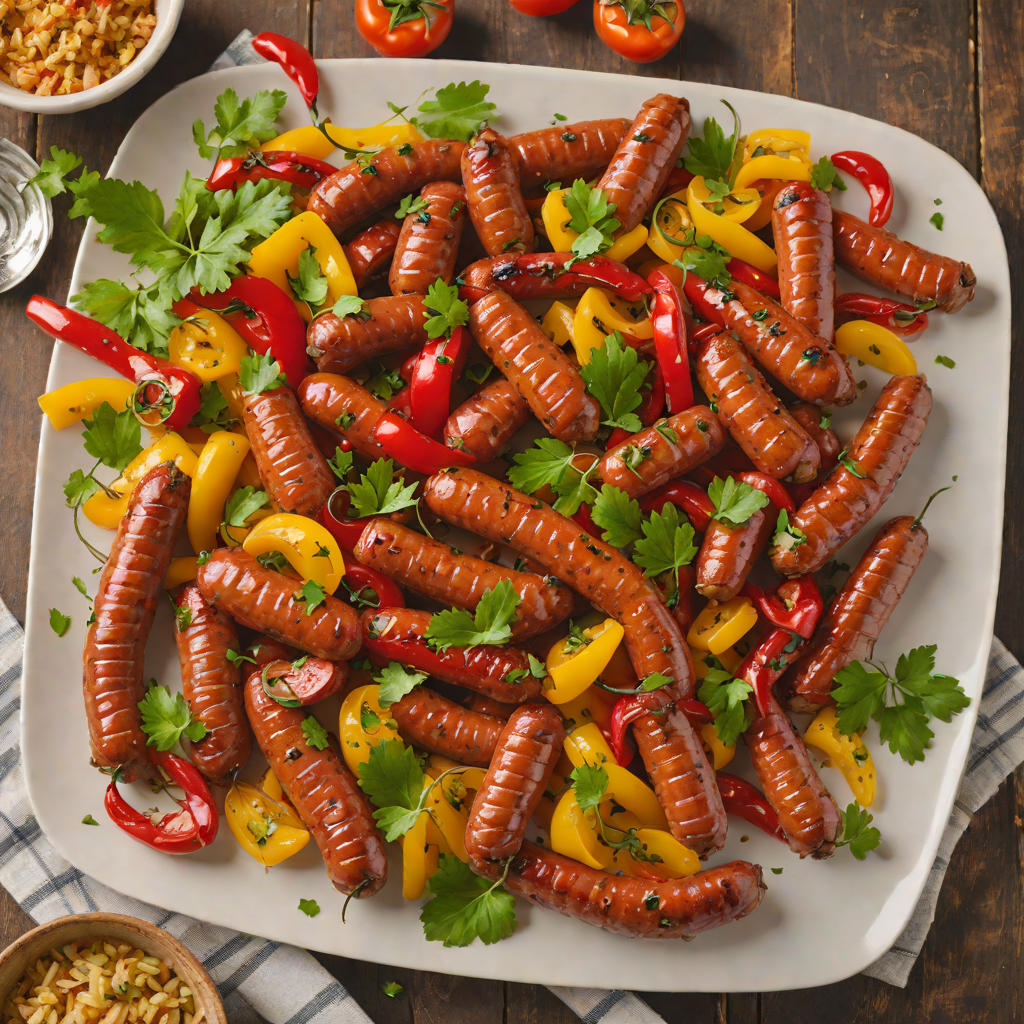 Sheet Pan Spicy Smoked Sausage and Peppers