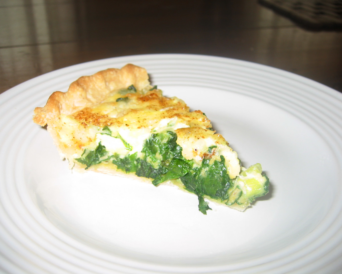 Herb-Crusted Quiche with Spinach