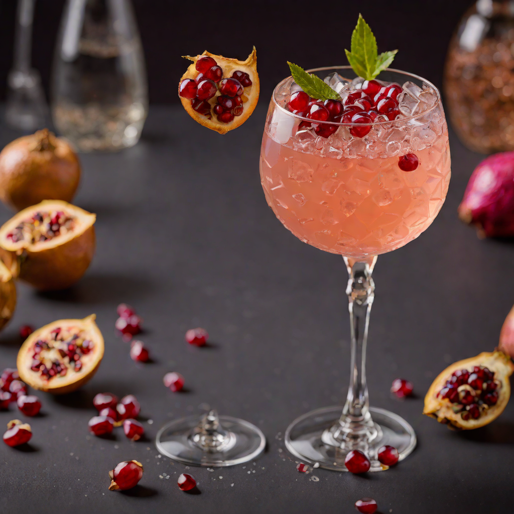 Sparkling Ginger Rose Cocktail with Pomegranate