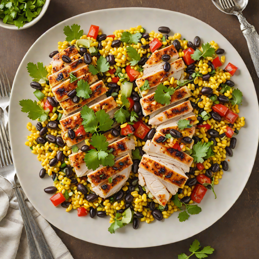 Sautéed Chicken with Charred Corn and Black Bean Salsa