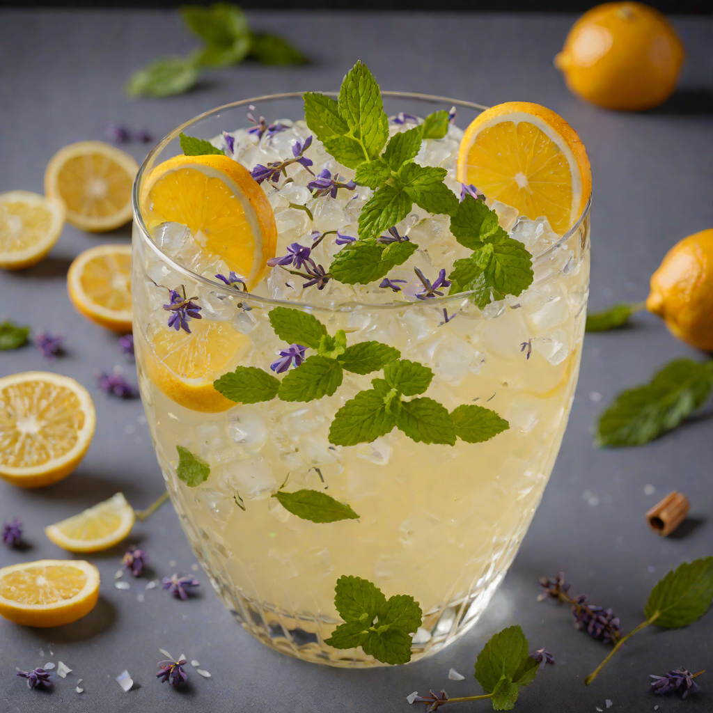 Citrus-Mint Gin Fizz with Lavender Honey Syrup