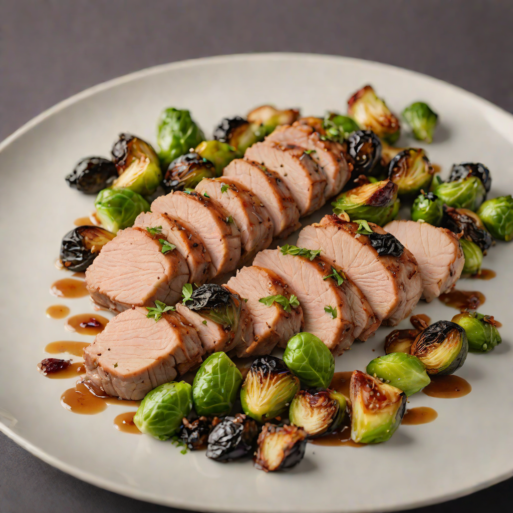 Pan-Seared Pork Tenderloin with Roasted Brussels Sprouts and Apple