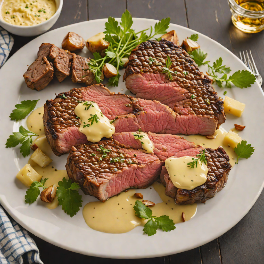 Rustic Italian Steakhouse Pan-Seared Ribeye with Garlic Butter