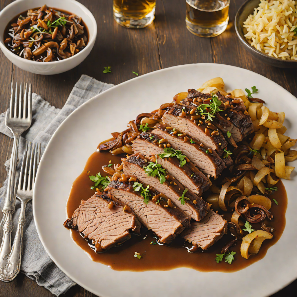 Ann Arbor Craft Beer-Braised Brisket with Caramelized Onions