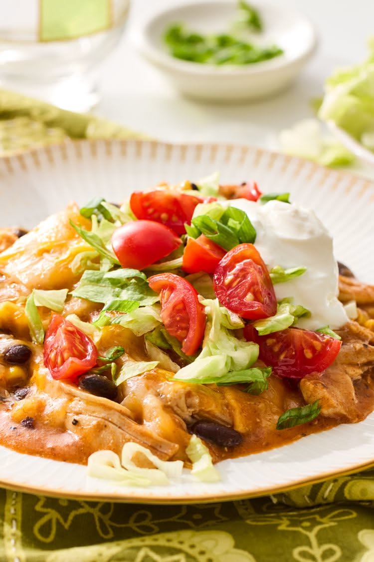 Census-Inspired Slow Cooker Chicken Enchiladas