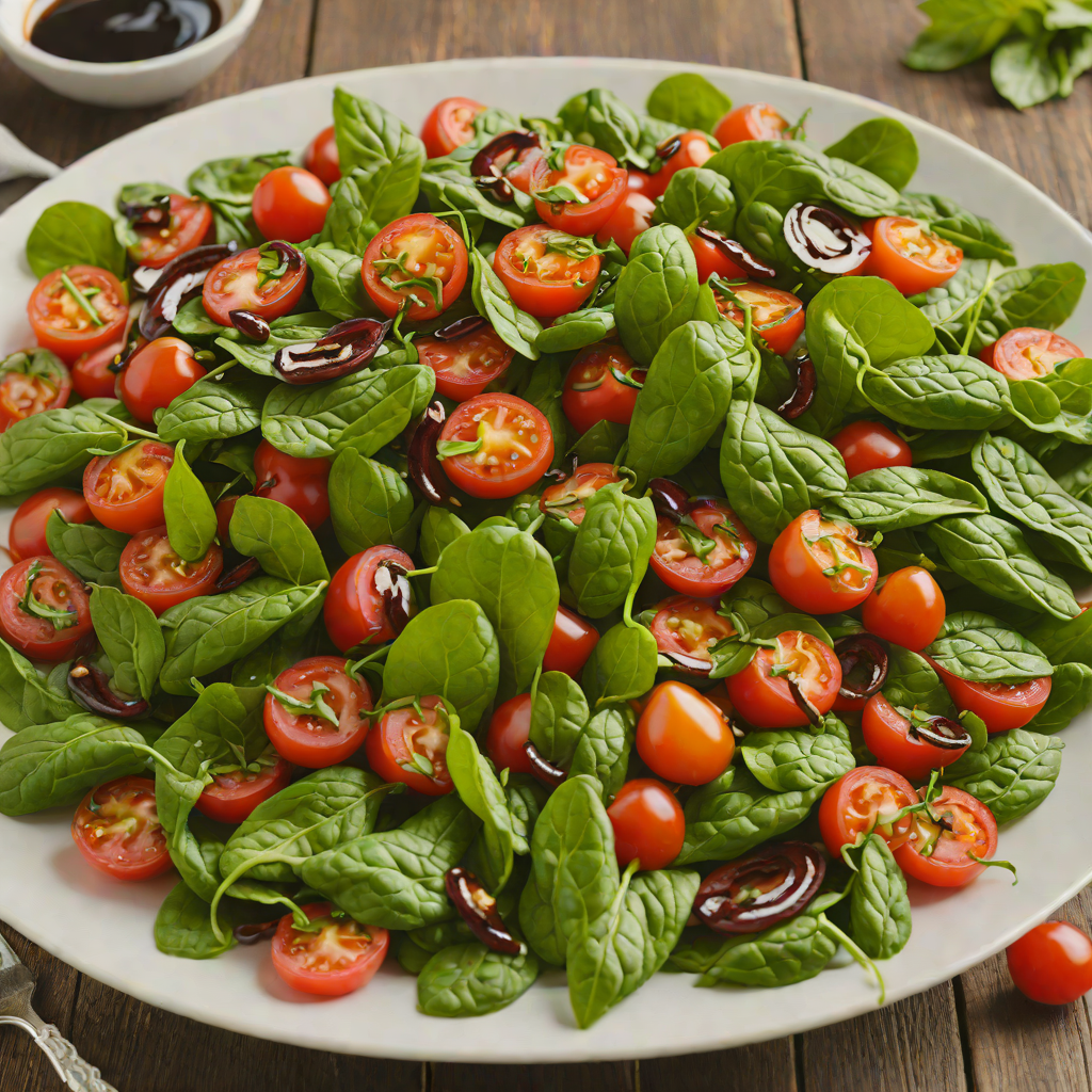 Fresh Spinach and Tomato Salad with Balsamic Glaze