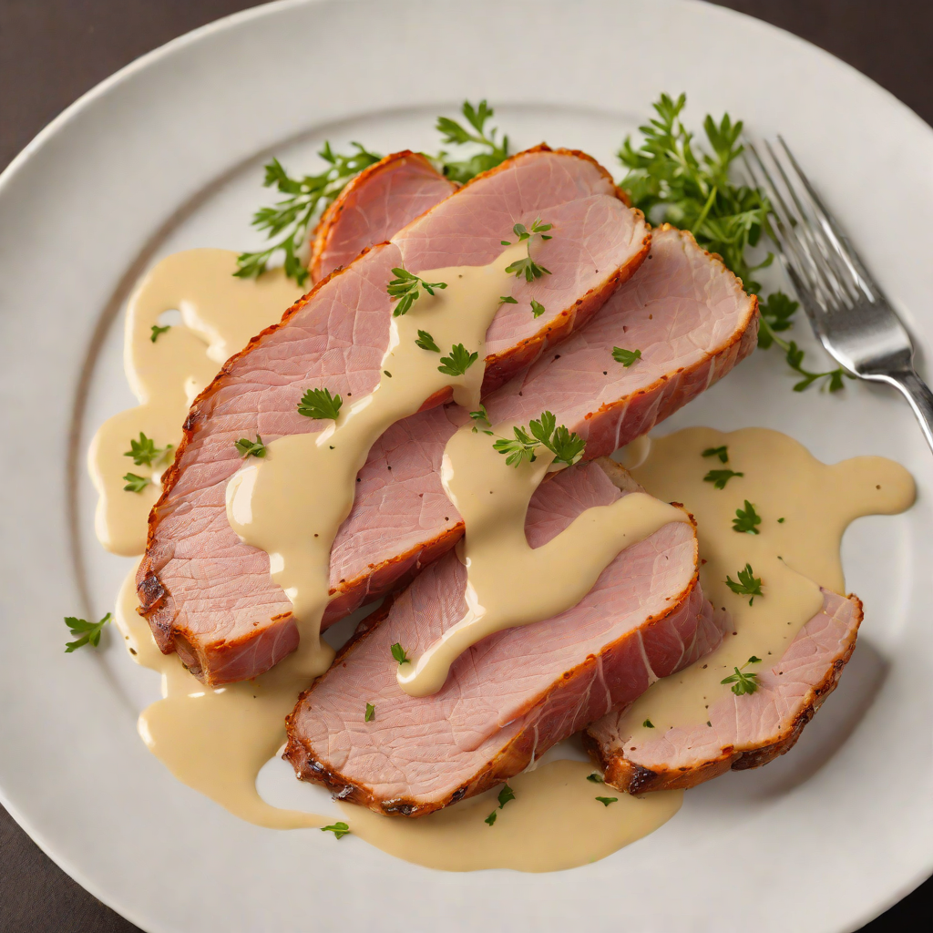 Pan-Seared Ardennes Ham with Mustard Cream Sauce