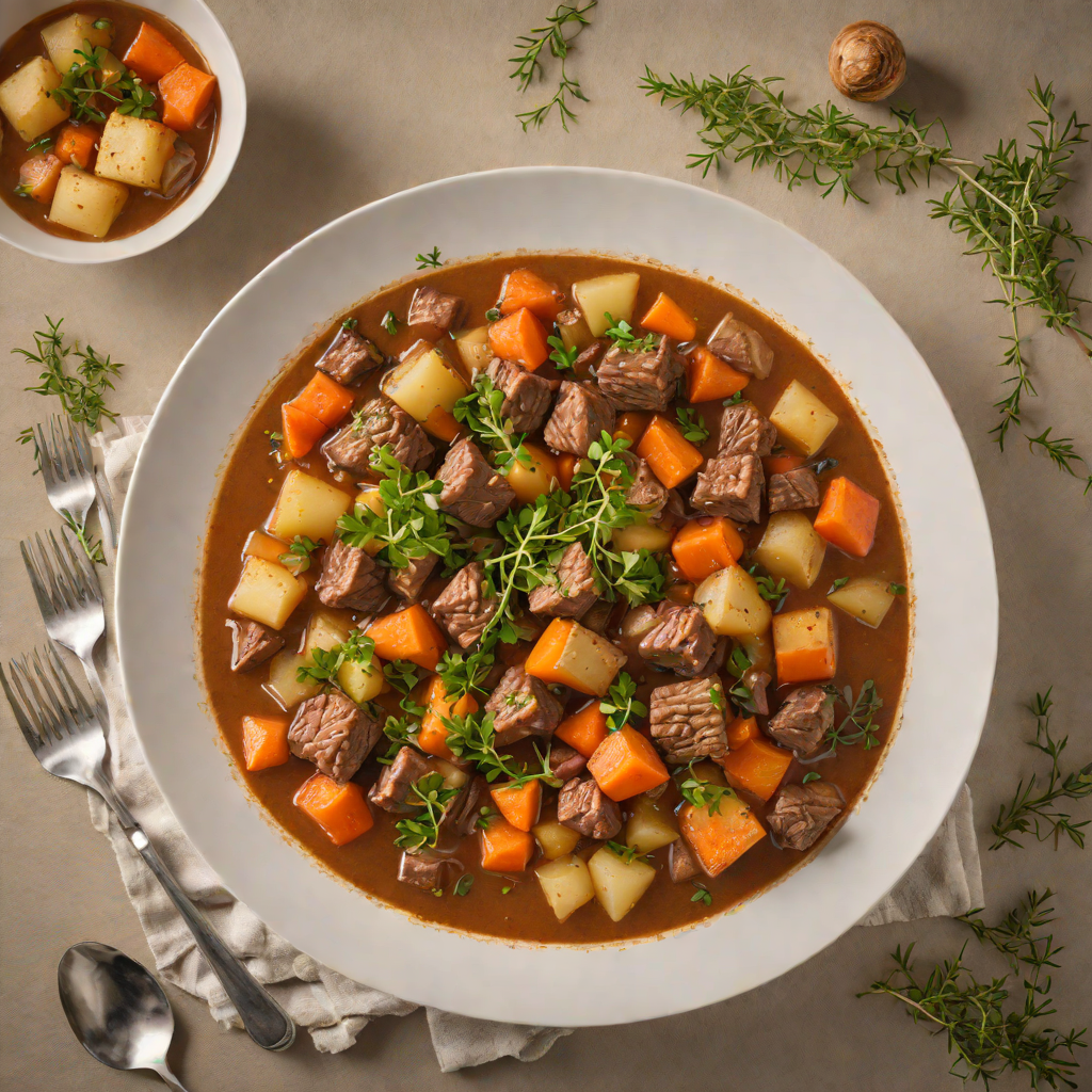 Montana-Style Beef Stew with Root Vegetables and Thyme