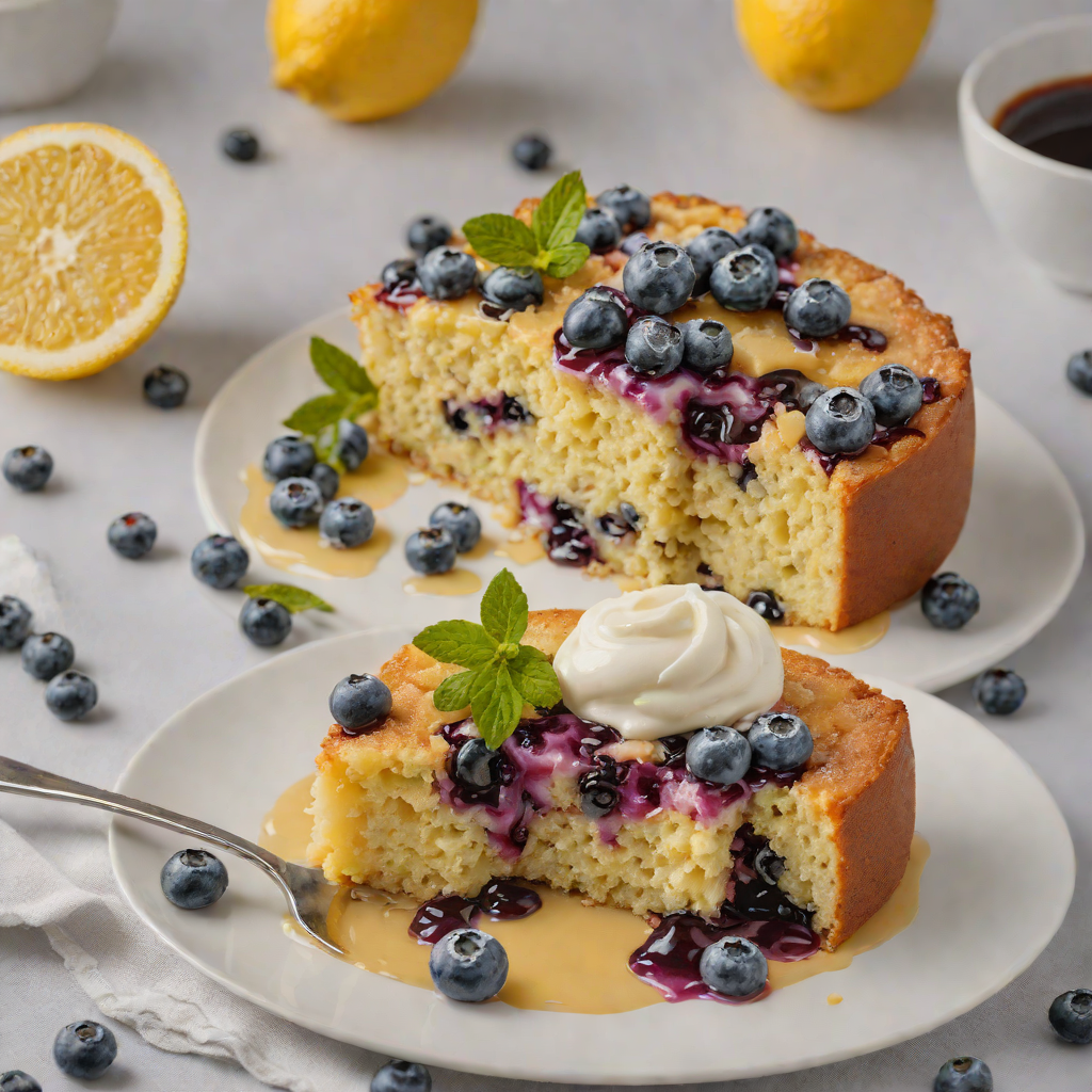 Gluten-Free Lemon Blueberry Pudding Cake