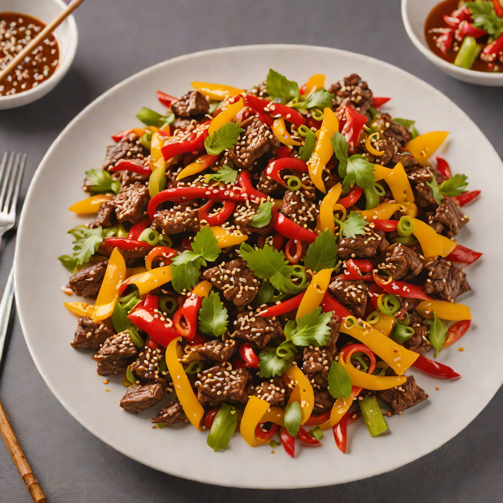 Stir-Fried Spicy Hunan Beef with Bell Peppers