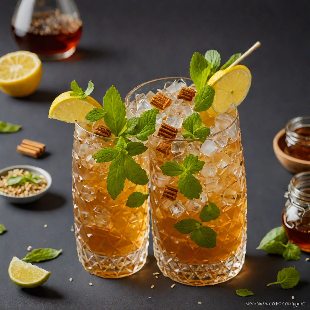 Ginger-Lemongrass Infused Cold Brew Tea with Honey and Mint
