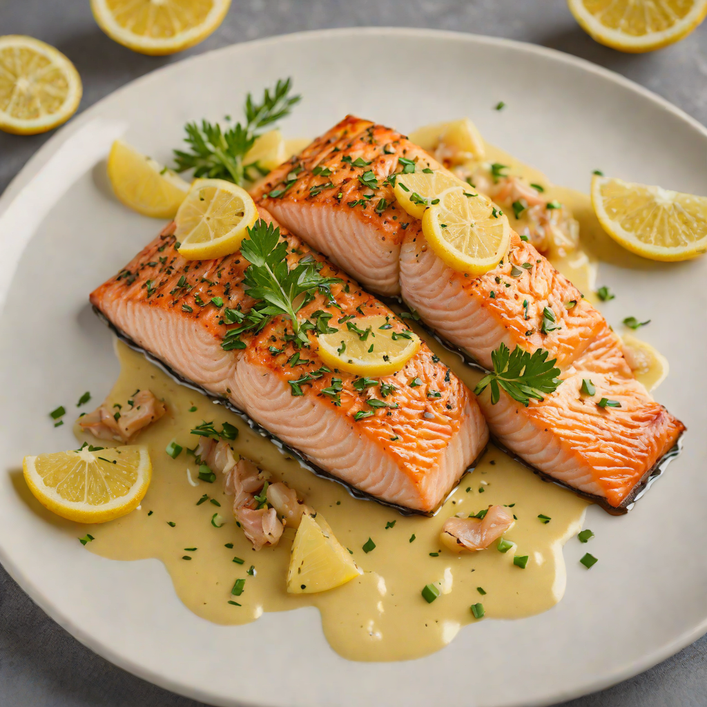 Crisp Pan-Seared Salmon with Lemon-Garlic Butter Sauce
