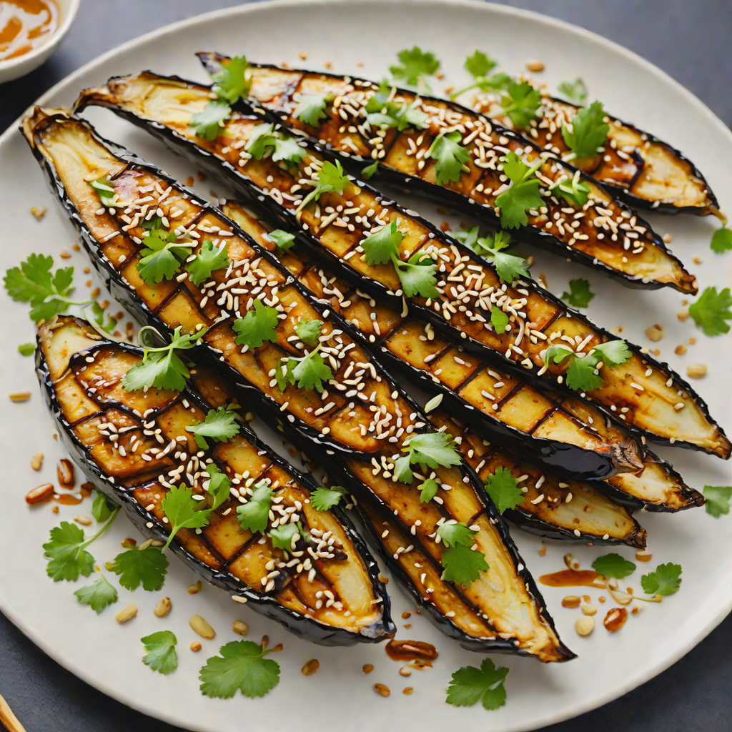 Grilled Miso-Glazed Eggplant with Scallions and Sesame Seeds