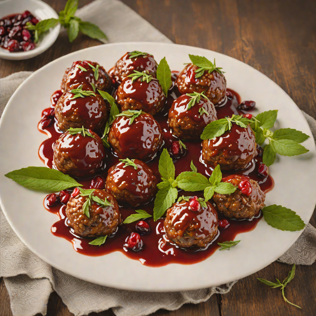 Baked Rocky Mountain Elk Meatballs with Sage and Cranberry Glaze