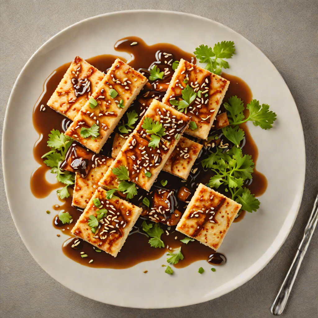 Crisp Pan-Fried Tofu with Garlic-Ginger Soy Glaze