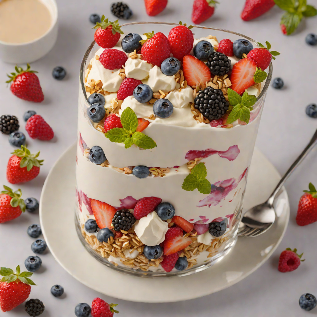 Layered Greek Yogurt and Berry Parfait with Granola