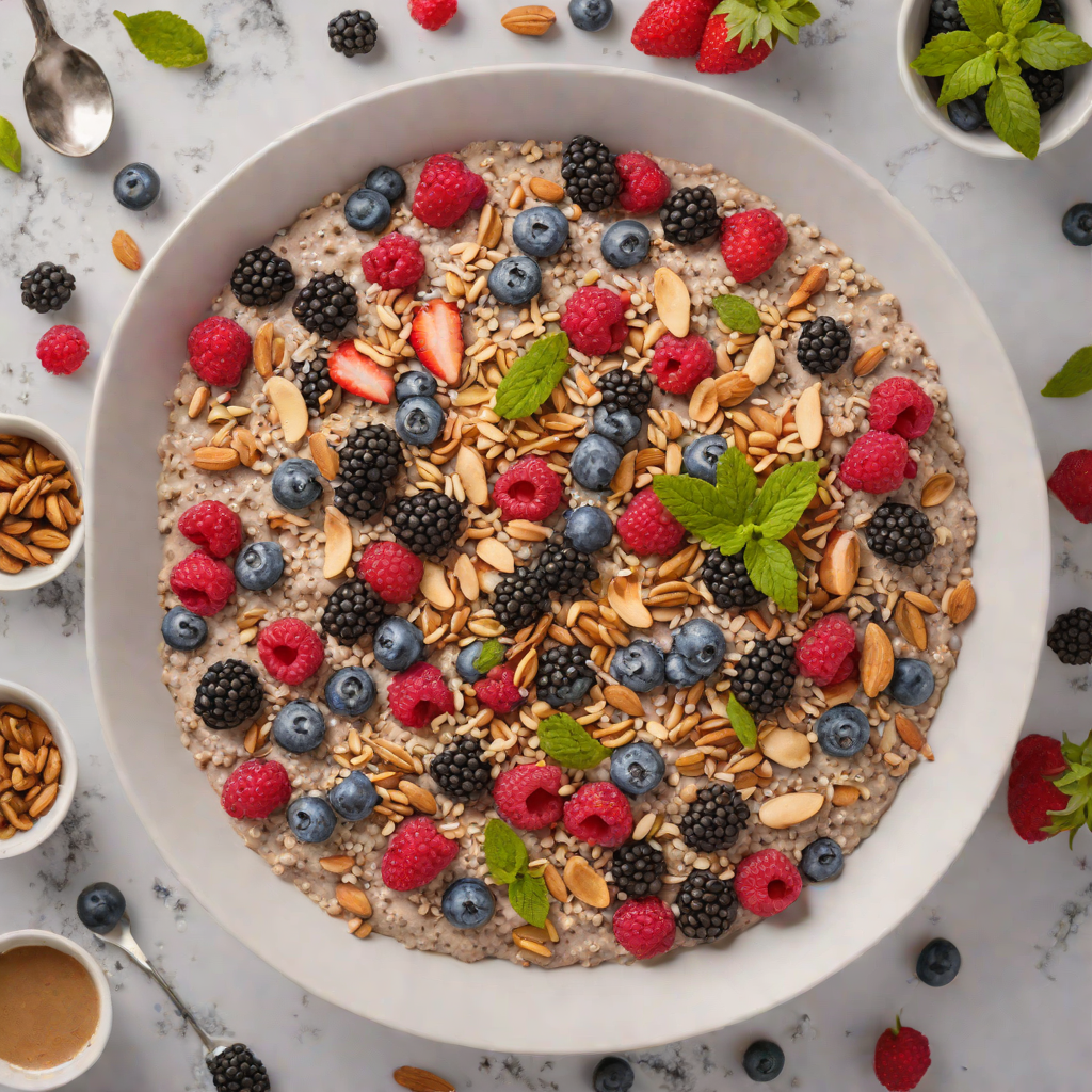 No-Bake Chia Seed Pudding with Mixed Berries and Almond Butter
