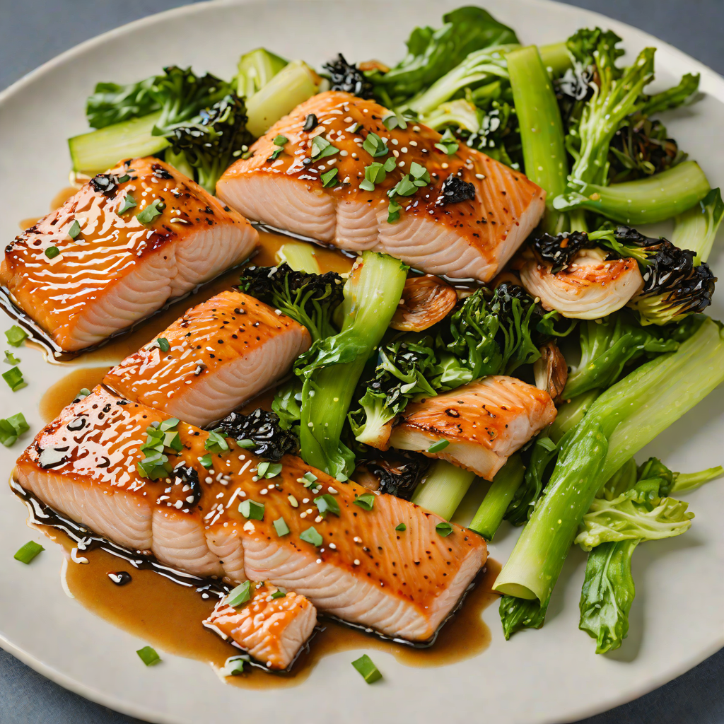 Sheet Pan Miso-Glazed Salmon with Roasted Baby Bok Choy
