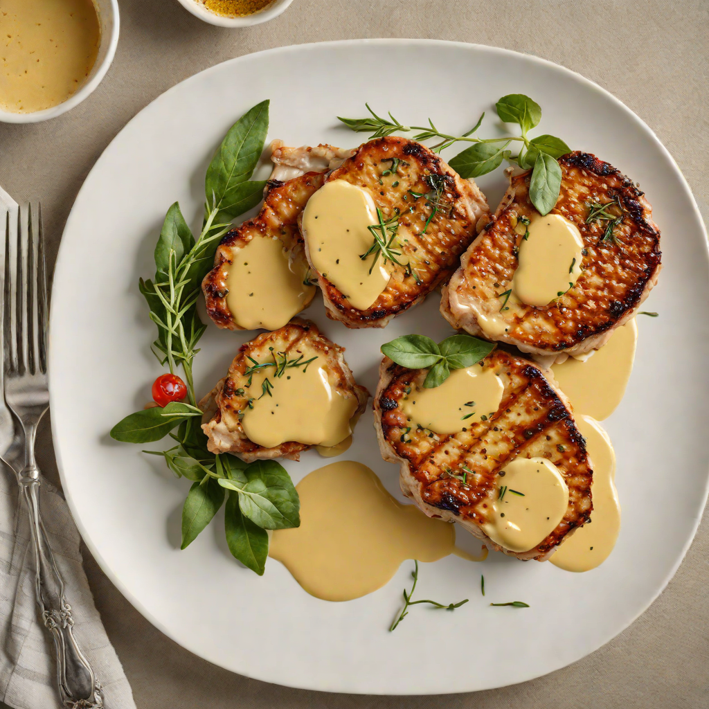 Pan-Fried Pork Chops with Mustard and Sage Butter