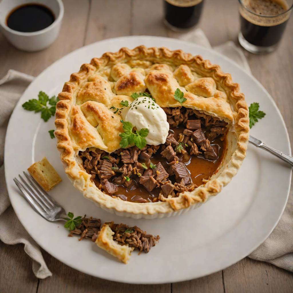 Slow-Cooked Beef and Guinness Pie with Pastry Crust