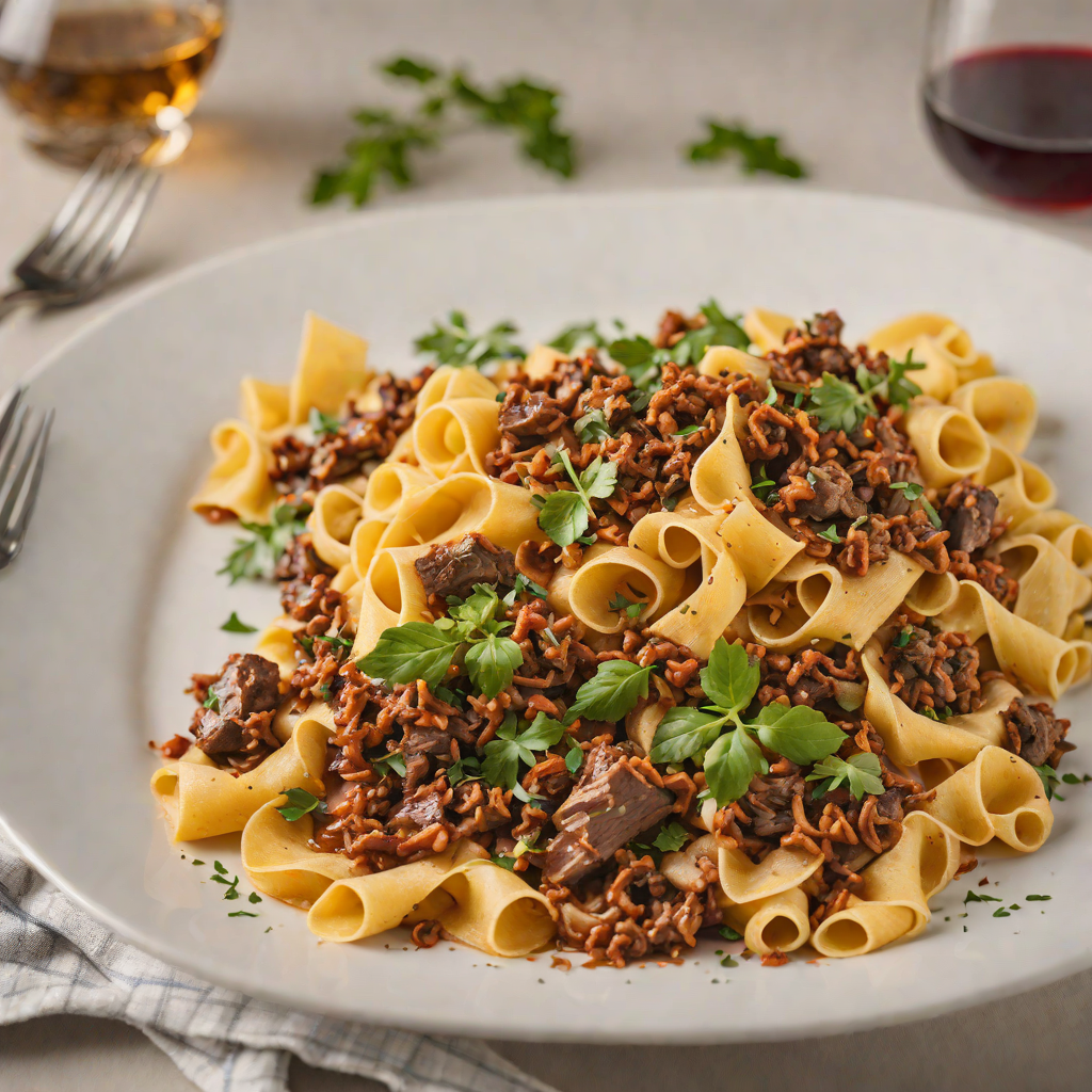 Slow-Cooked Kangaroo Ragu over Pappardelle