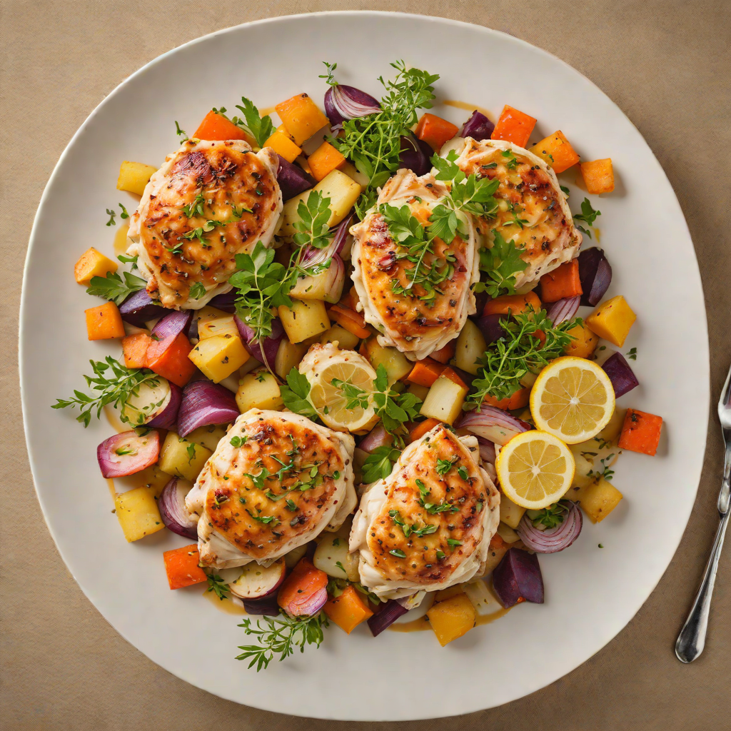 Braised Lemon-Thyme Chicken with Root Vegetables