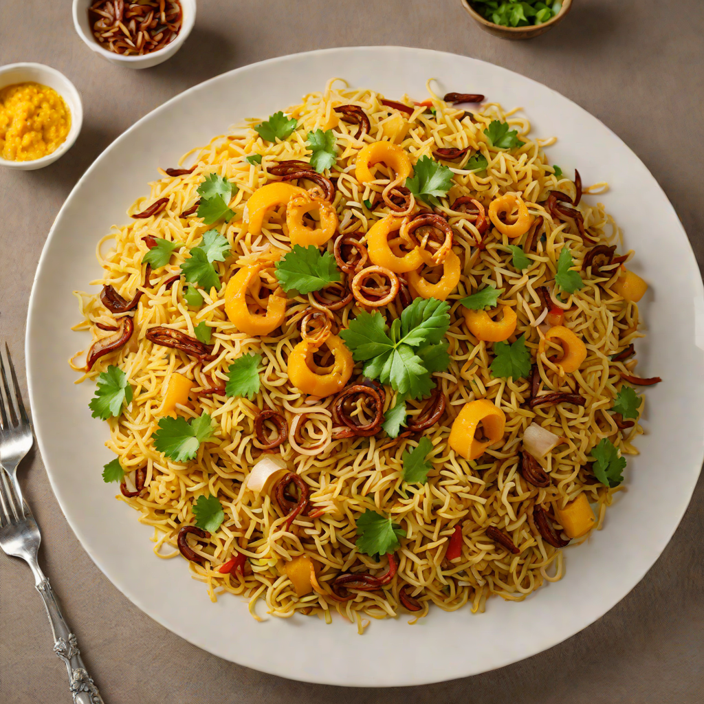 Saffron-Infused Vegetable Biryani with Crispy Onions