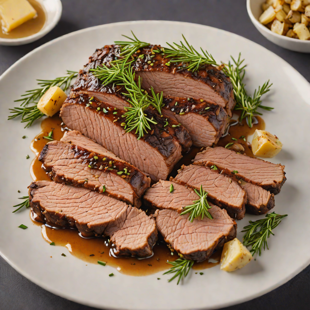 Slow-Roasted Beef Brisket with Garlic and Rosemary