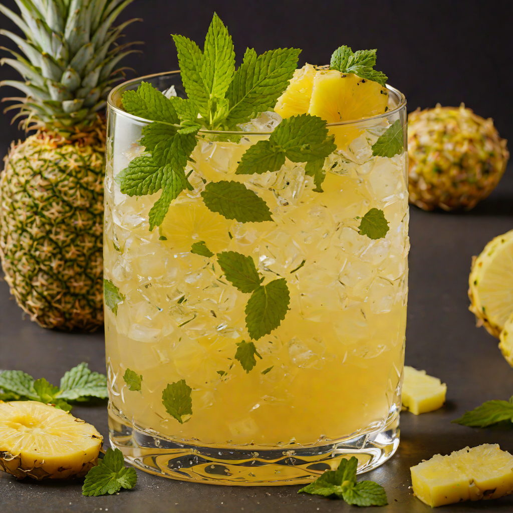 Tropical Rum Highball with Pineapple and Mint