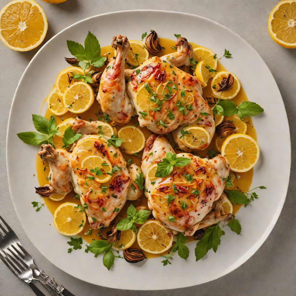 Cloud-Infused Citrus Chicken with Roasted Garlic