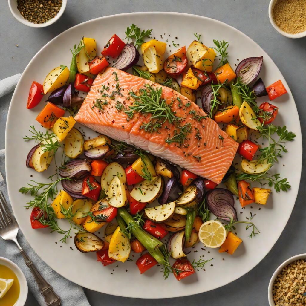 Sheet Pan Za’atar Salmon with Roasted Vegetables