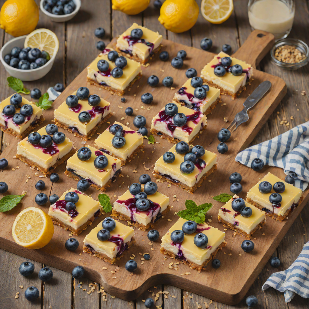 Oven-Baked Lemon Blueberry Cheesecake Bars