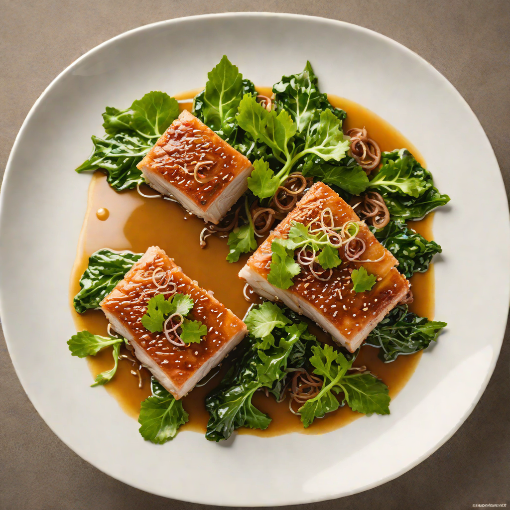 Caramelized Coconut Braised Pork Belly with Pickled Mustard Greens