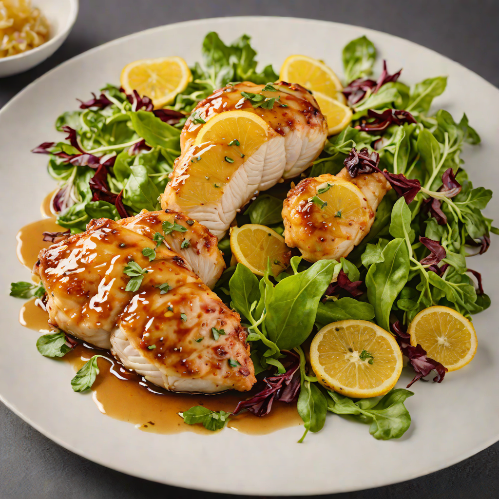 Sautéed Chicken with Citrus-Honey Glaze and Baby Greens