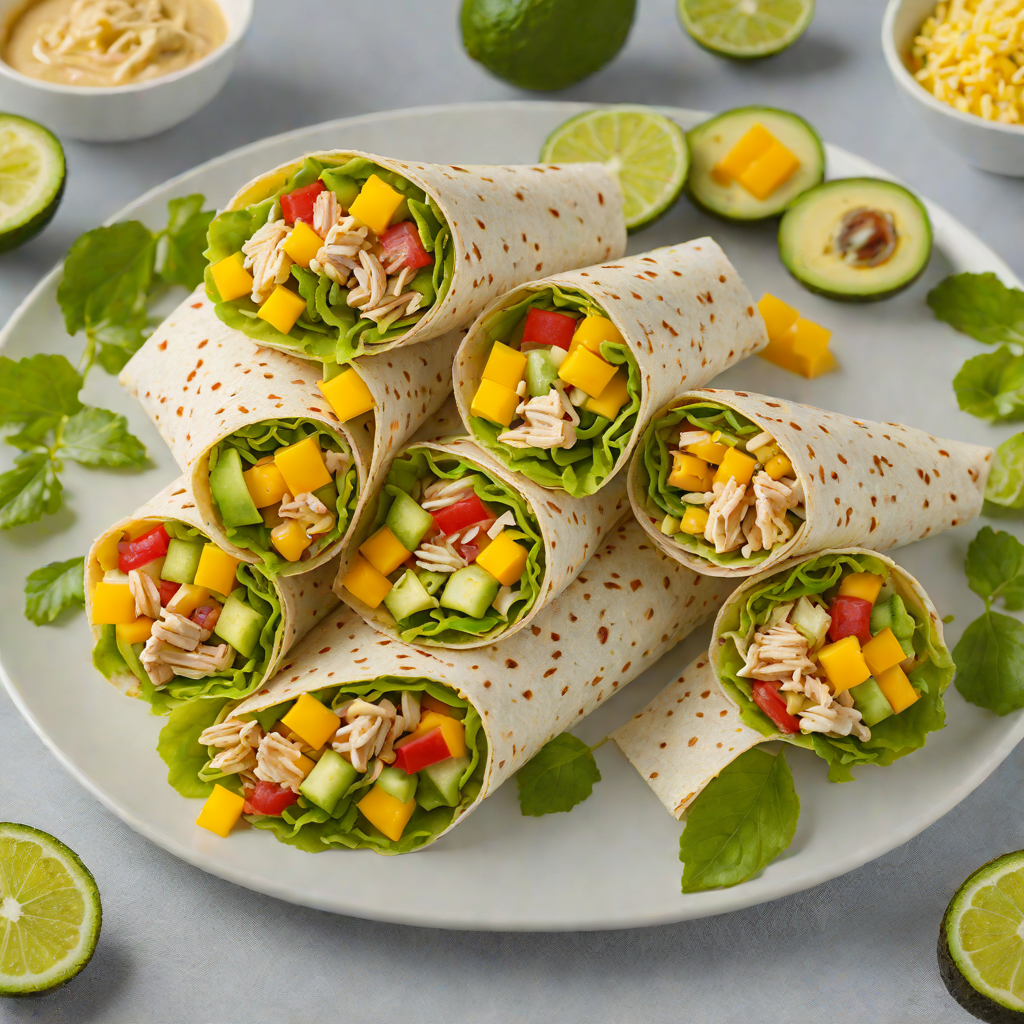 Avocado and Mango Chicken Salad Wraps