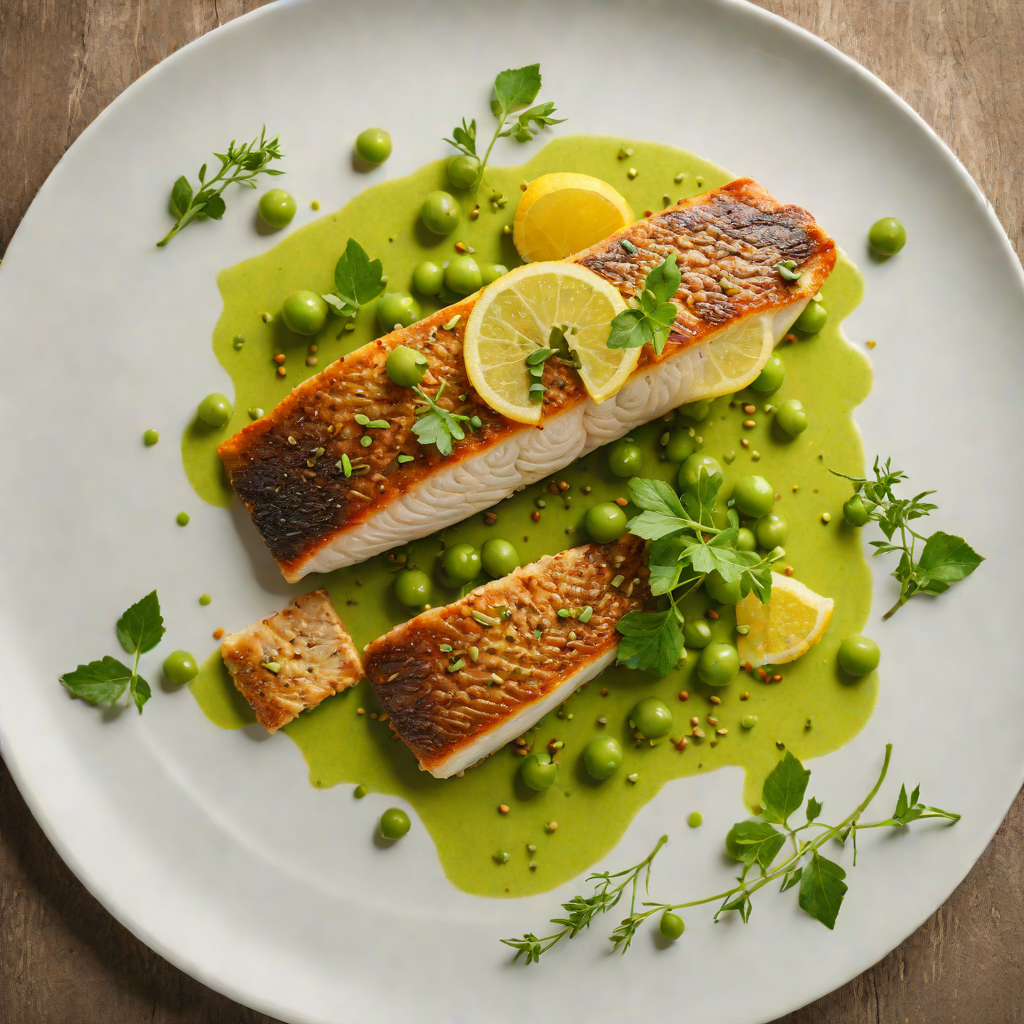 Pan-Fried Barramundi with Lemon Myrtle and Garden Pea Puree