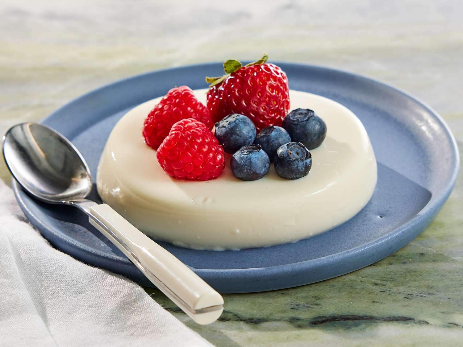Honey-Lemon Greek Yogurt Panna Cotta with Berries