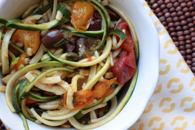 Lemon-Ginger Zucchini Noodles with Cherry Tomatoes