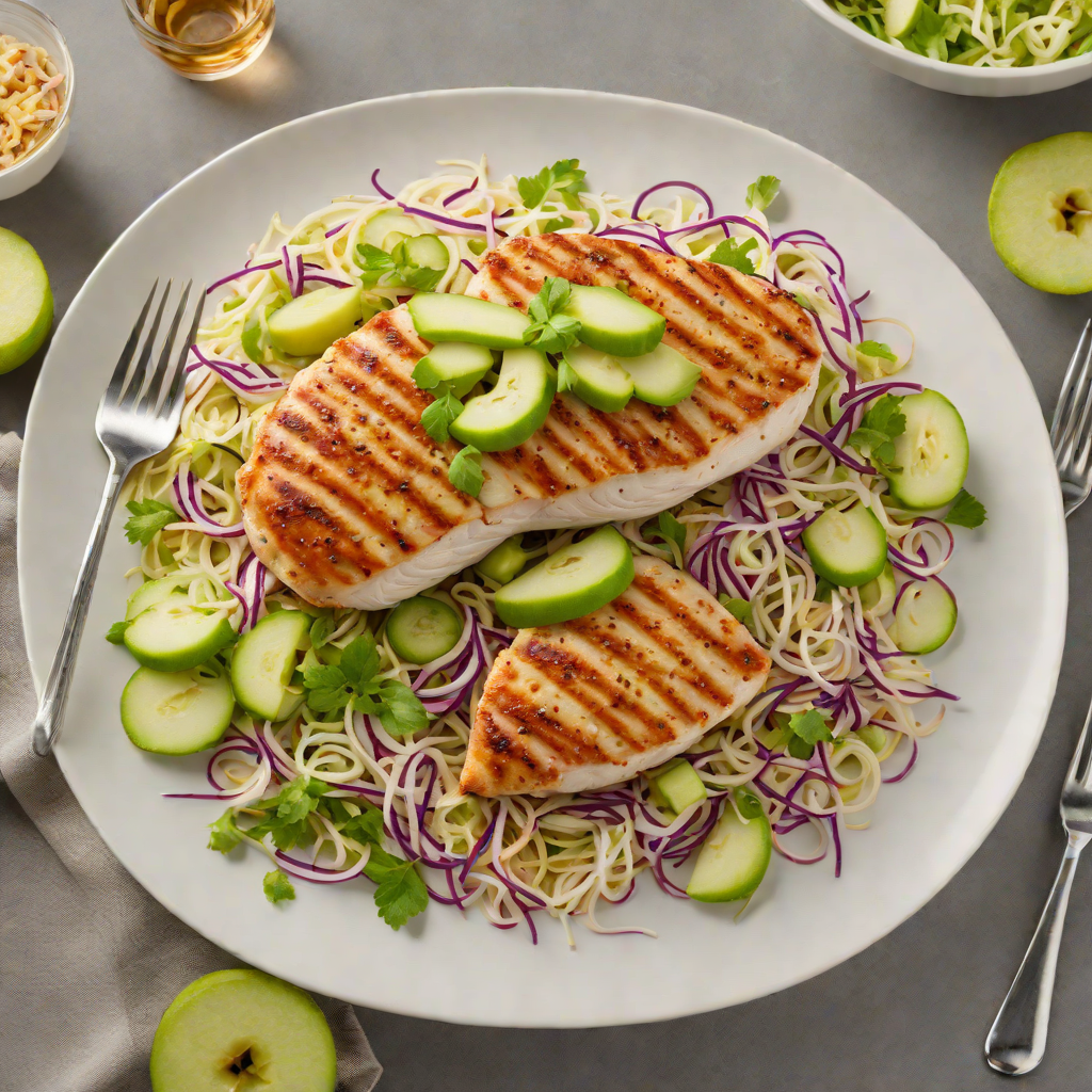 Pan-Seared Chicken Breast with Tangy Green Apple Slaw