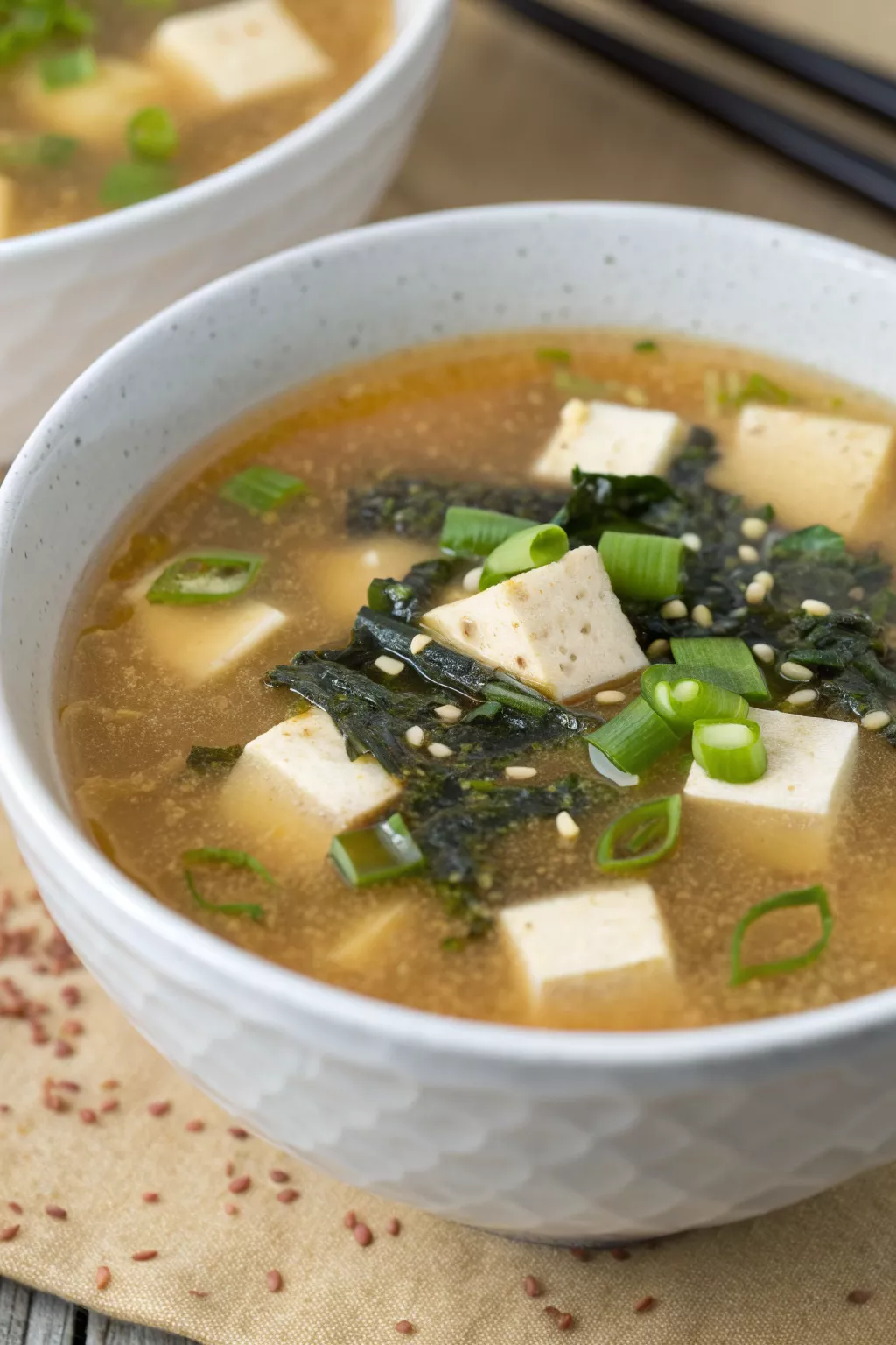 Authentically Prepared Miso Soup with Tofu