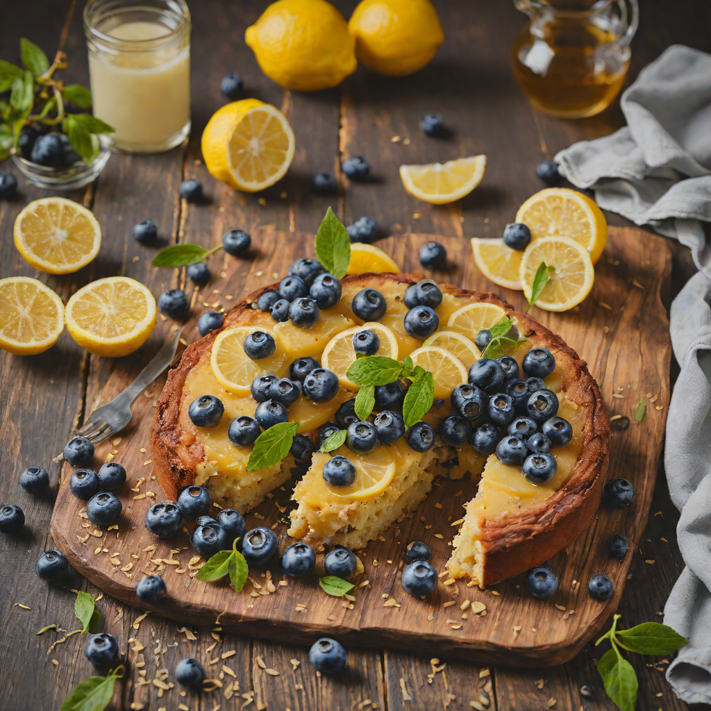 Warm Lemon Blueberry Olive Oil Cake